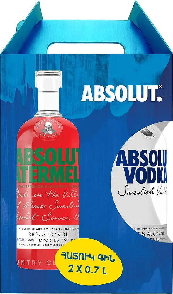 Օղու հավաքածու «Absolut» 2×0.7լ