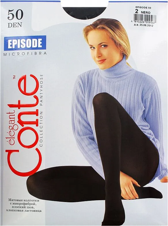 Զուգագուլպա սև «Conte Elegant Episode 50 Den N2» 
