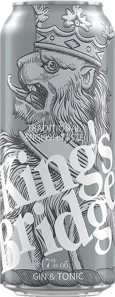 Ըմպելիք թույլ ալկոհոլային «King's Bridge Gin & Tonic» 0.5լ