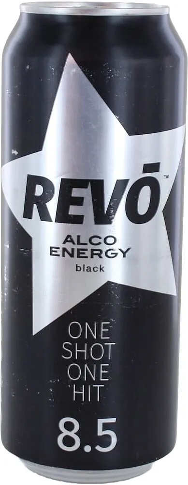 Գազավորված ըմպելիք, թույլ ալկոհոլային «Revo Black» 0.5լ
