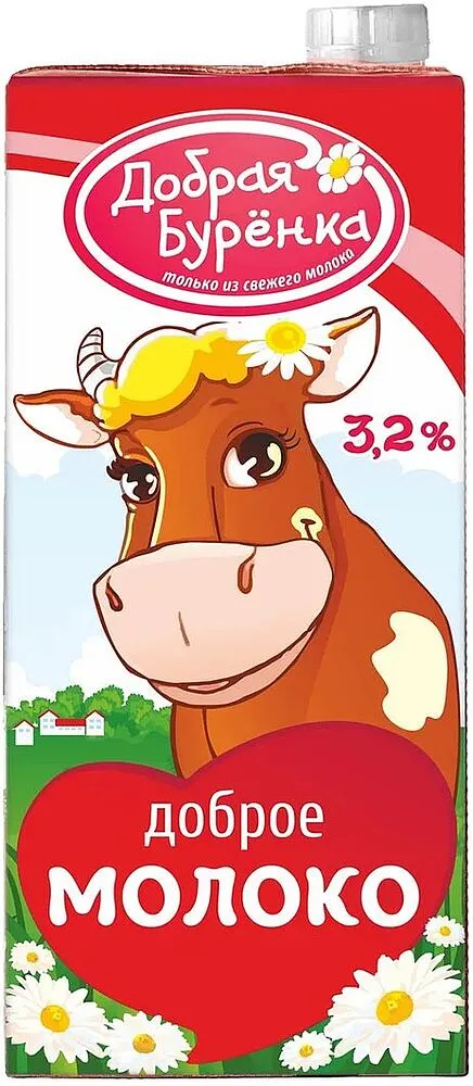 Կաթ «Добрая Буренка» 950գ յուղայնությունը՝ 3.2%