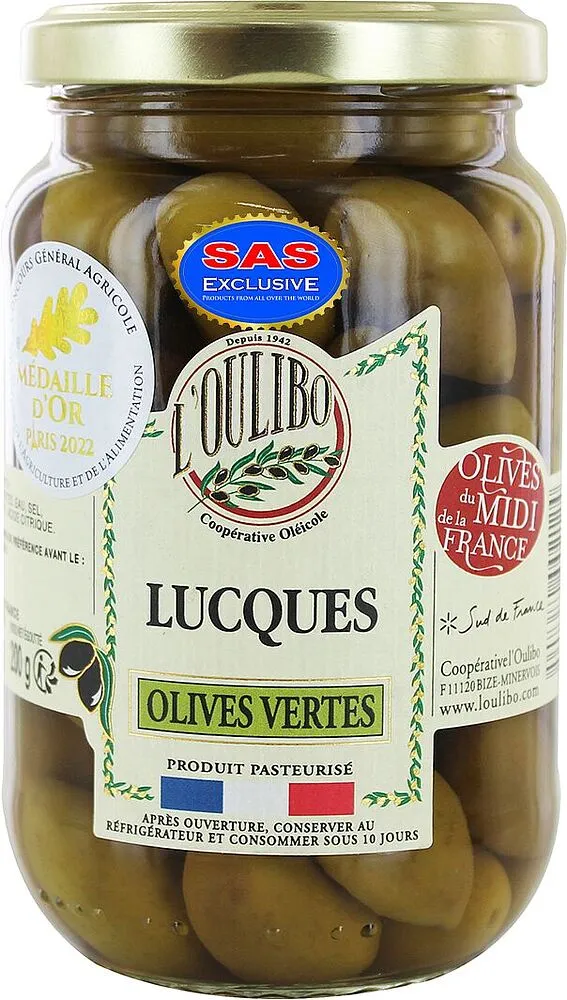 Ձիթապտուղ կանաչ կորիզով «L'oulibo Lucques» 200գ