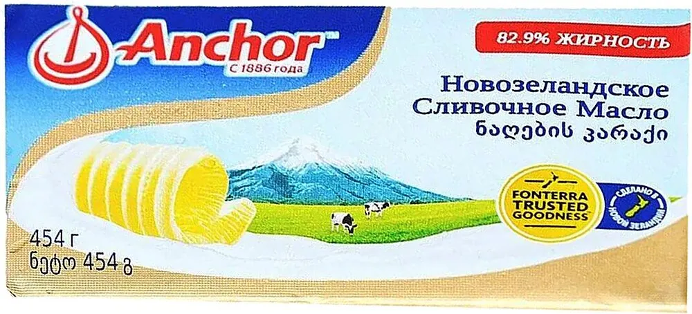 Կարագ սերուցքային «Anchor» 454գ, յուղայնությունը` 82.9%