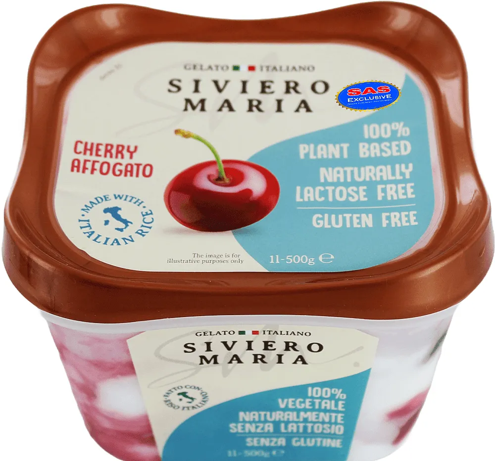 Պաղպաղակ բալի համով առանց լակտոզայի «Siviero Maria Cherry Affogato» 500գ