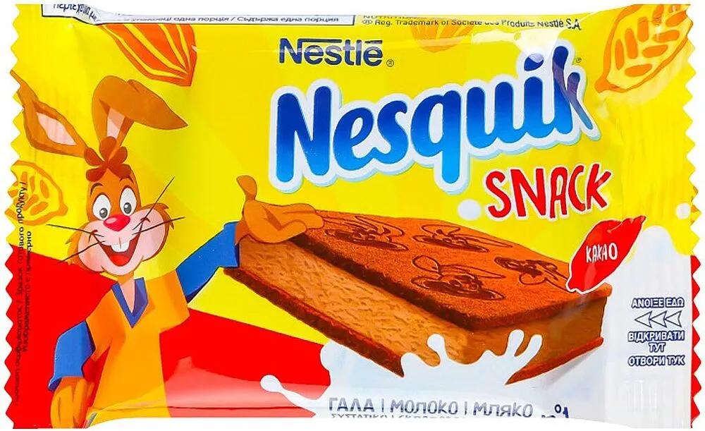Բիսկվիթ կաթնային կրեմով «Nestle Nesquik Snack cocoa» 26գ