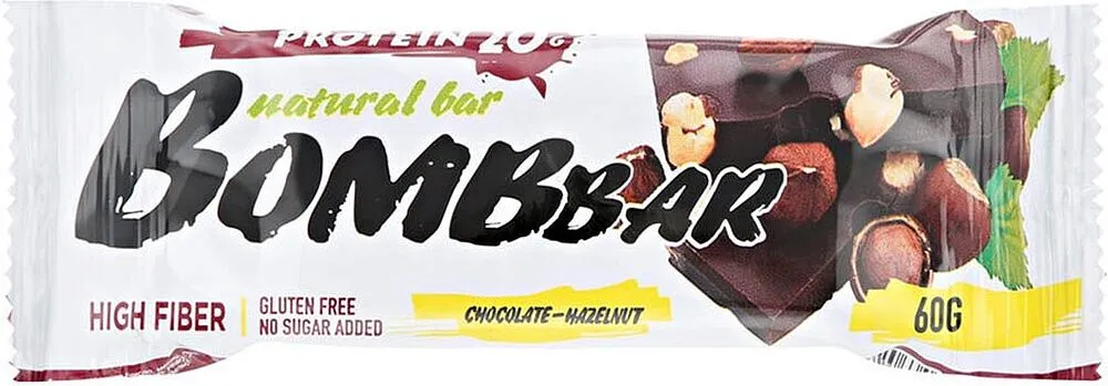 Սպիտակուցային բատոն «Bombbar Chocolate Hazelnut» 60գ