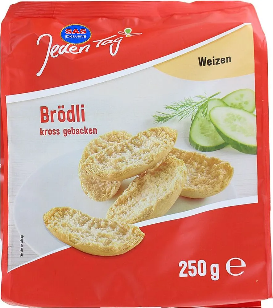 Խրթխրթան հացիկներ ցորենի «Jeden Tag» 250գ