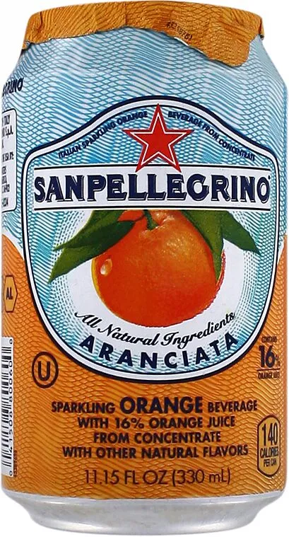 Բնական գազավորված ըմպելիք «Sanpellegrino Aranciata» 330մլ