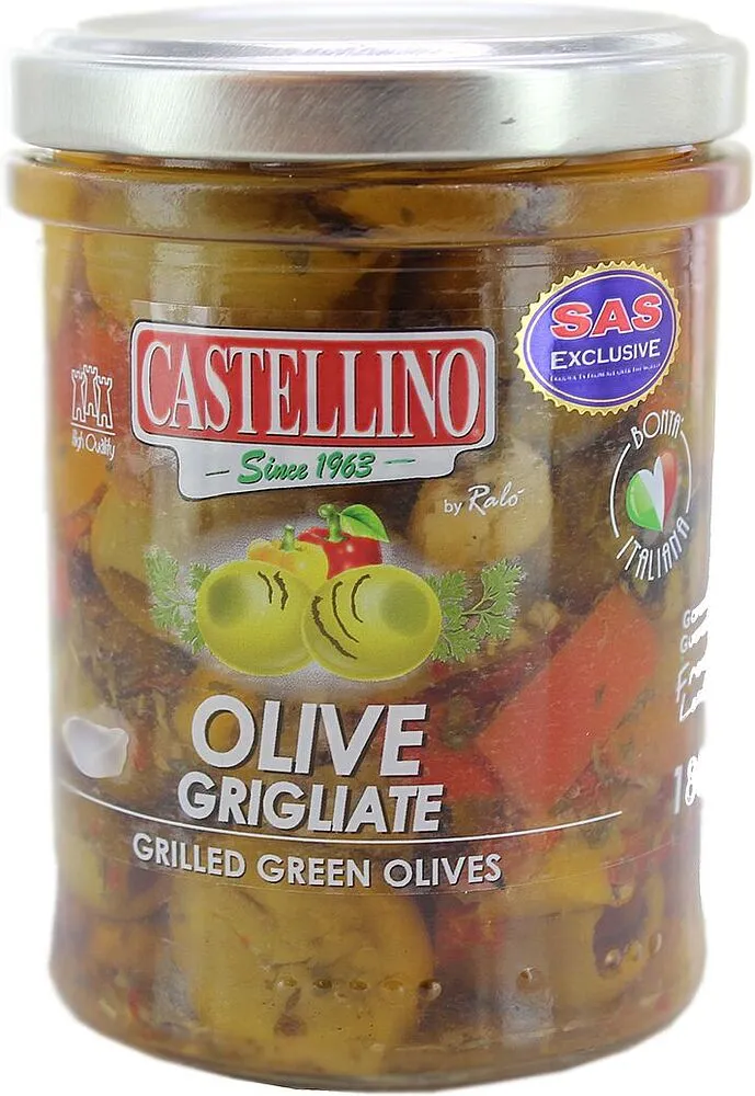 Ձիթապտուղ կանաչ առանց կորիզ «Castellino» 180գ
