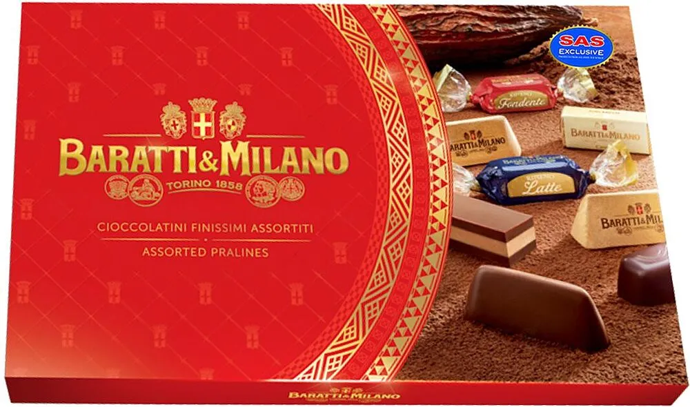 Շոկոլադե կոնֆետների հավաքածու «Baratti & Milano» 230գ
