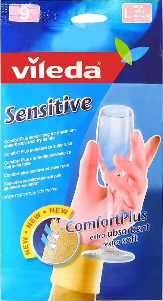 Ռետինե ձեռնոցներ «Vileda Sensitive ComfortPlus» L