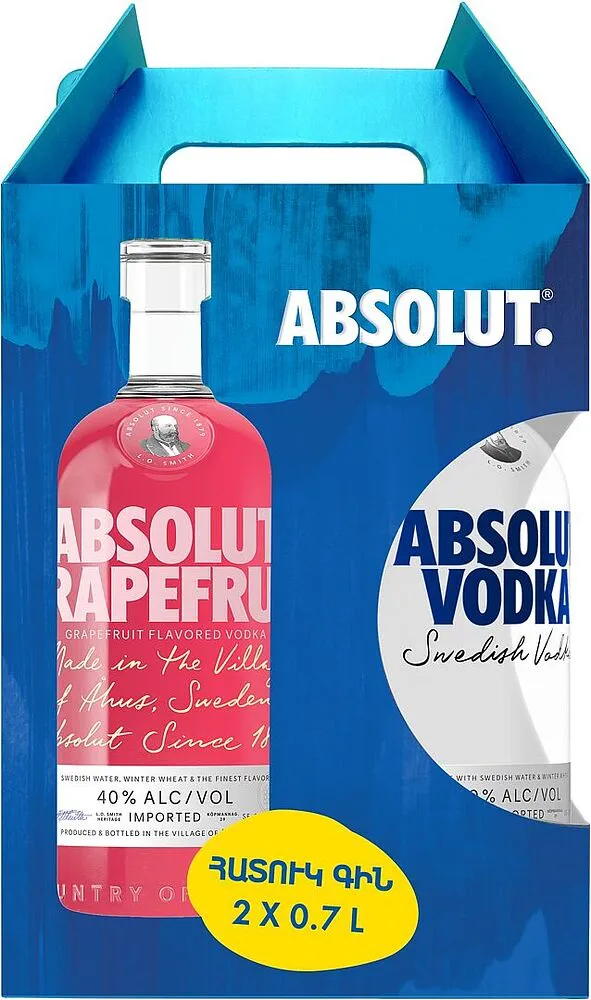 Օղու հավաքածու «Absolut» 2×0.7լ