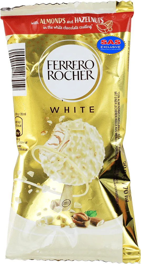 Պաղպաղակ պնդուկի և սպիտակ շոկոլադի «Ferrero Rocher White» 50գ