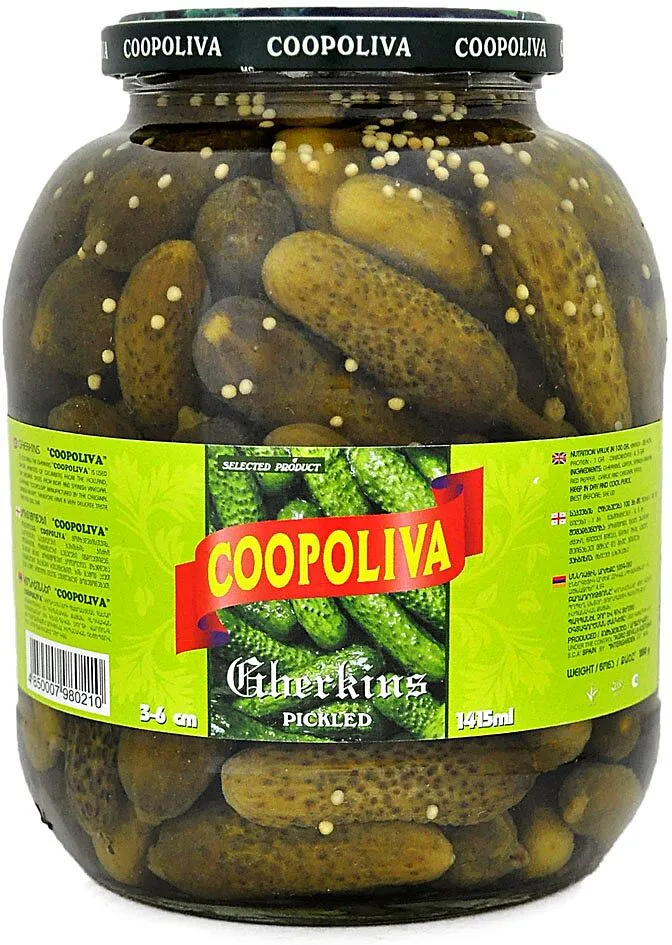 Կորնիշոններ մարինացված «Coopoliva» 3-6սմ, 1.350կգ 