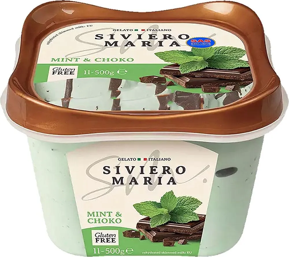 Պաղպաղակ շոկոլադով և անանուխով «Siviero Maria Ciock Menta» 500գ
