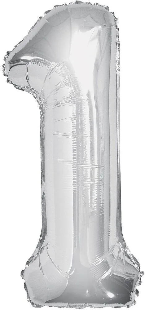 Հելիում գազով փուչիկ, №1,1մ, արծաթագույն