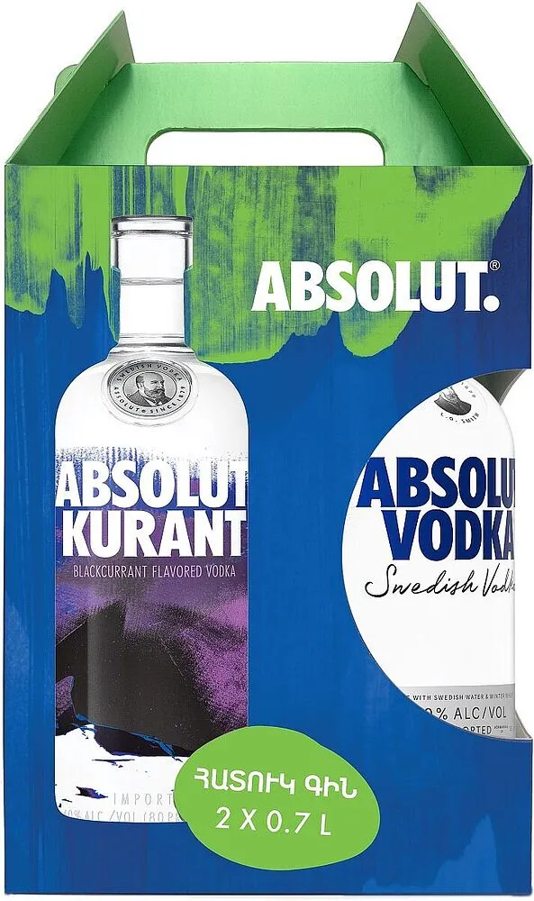 Օղու հավաքածու «Absolut» 2×0.7լ
