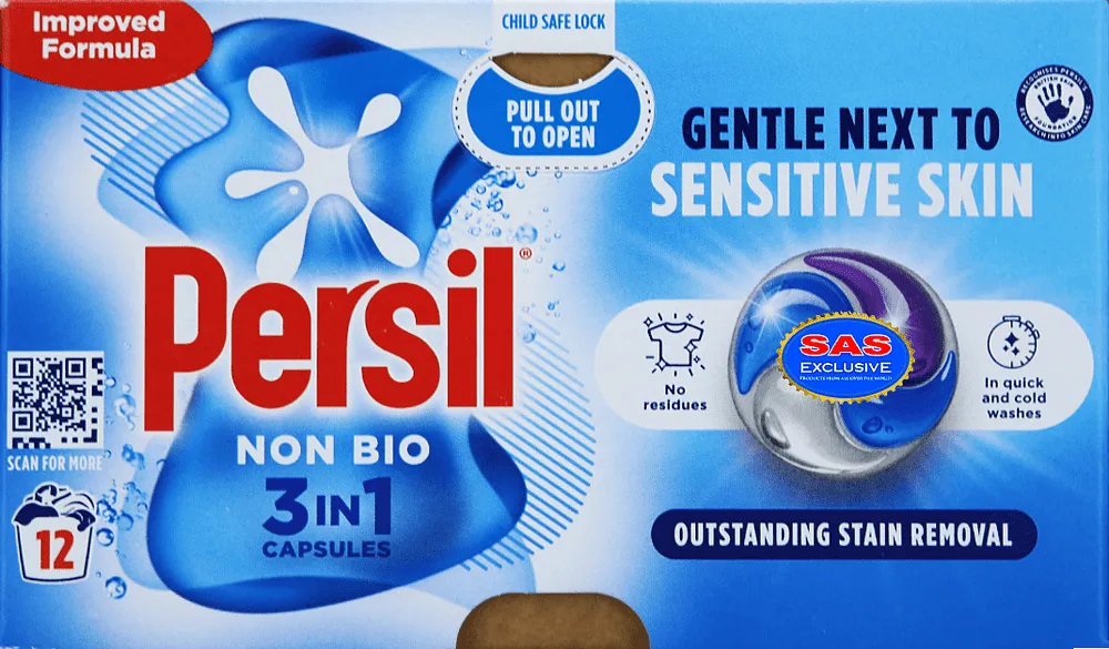 Լվացքի պարկուճներ ունիվերսալ «Persil Non Bio 3 in1» 12 հատ
