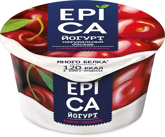Յոգուրտ բալի և կեռասի «Epica» 130գ, յուղայնությունը՝ 4.8%