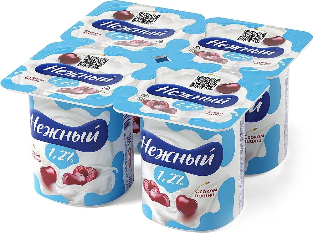 Յոգուրտային արտադրանք բալի հյութով «Campina Нежный» 100գ, յուղայնությունը` 1.2%