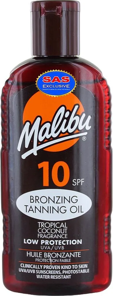 Արևայրուքի յուղ «Malibu Bronzing Tanning Oil 10SPF» 200մլ
