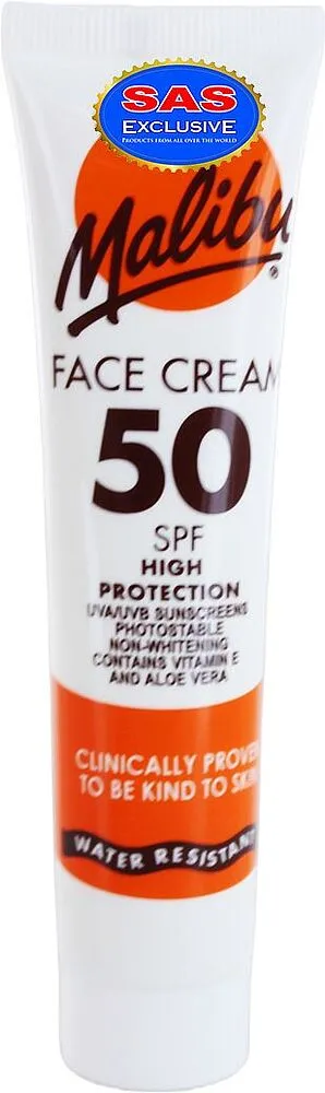Արևապաշտպան դեմքի կրեմ «Malibu High Protection 50spf» 40մլ