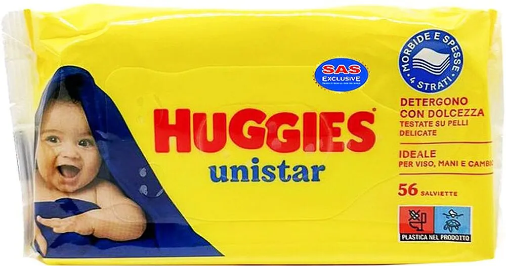 Անձեռոցիկ խոնավ մանկական «Huggies Unistar» 56 հատ