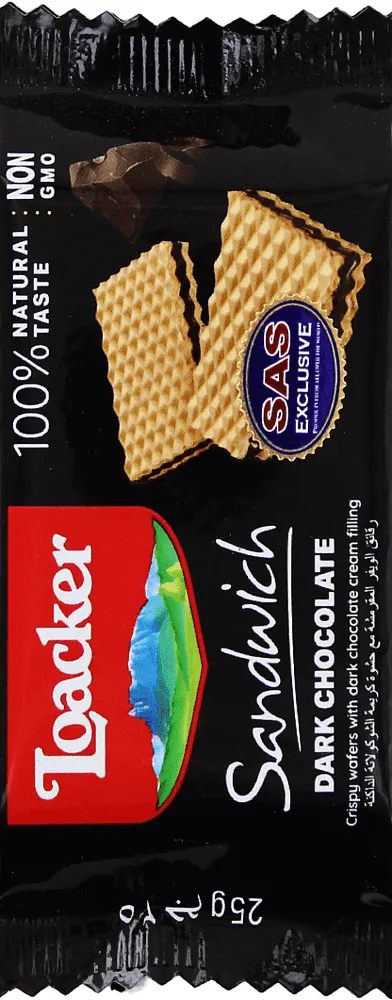 Վաֆլի՝ մուգ շոկոլադի միջուկով «Loacker Sandwich» 25գ