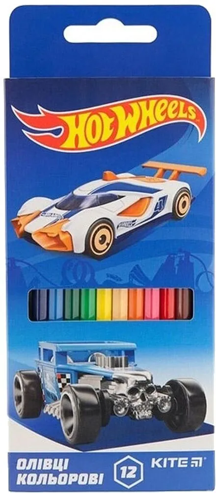 Մատիտներ գունավոր «Hot Wheels» 12 հատ