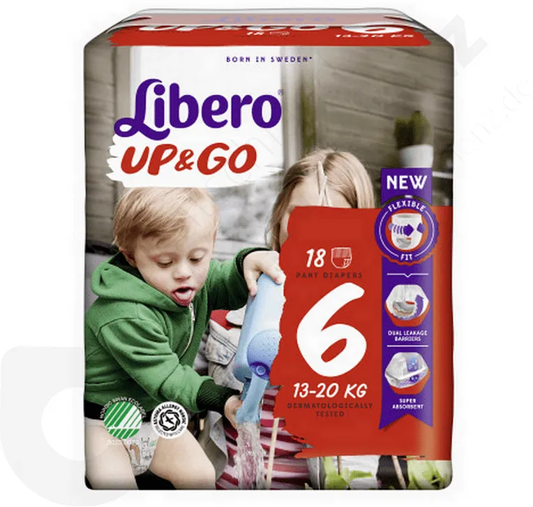 Վարտիք - տակդիրներ «Libero Up&Go №6» 13-20կգ, 18 հատ