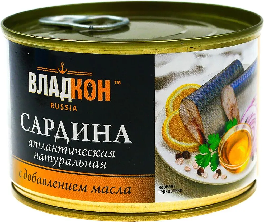 Սարդինա ձեթի մեջ «Владкон» 250գ