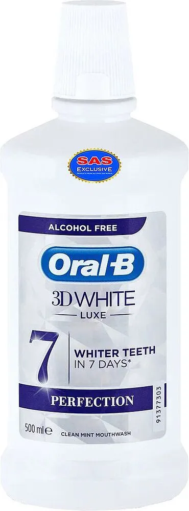 Բերանի խոռոչի ողողման հեղուկ "Oral-B 3D White" 500ml