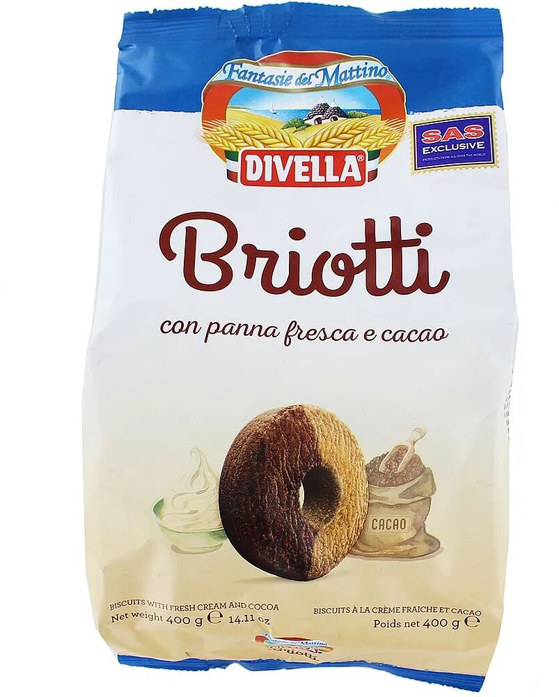 Թխվածքաբլիթ կակակոյով «Divella Briotti» 400գ