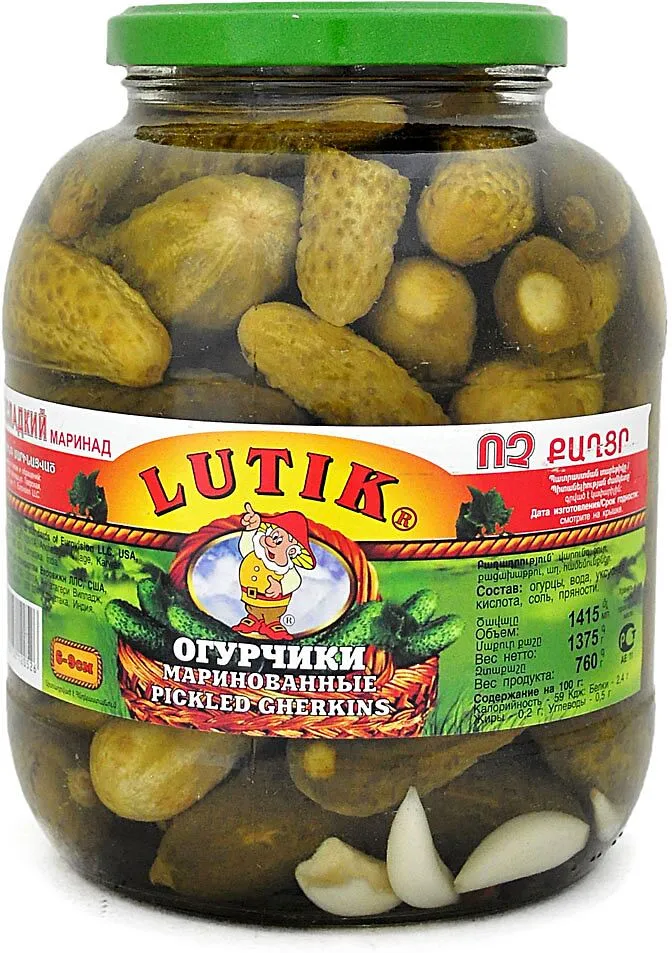 Կորնիշոններ մարինացված «Lutik» 6-9սմ, 1.415g