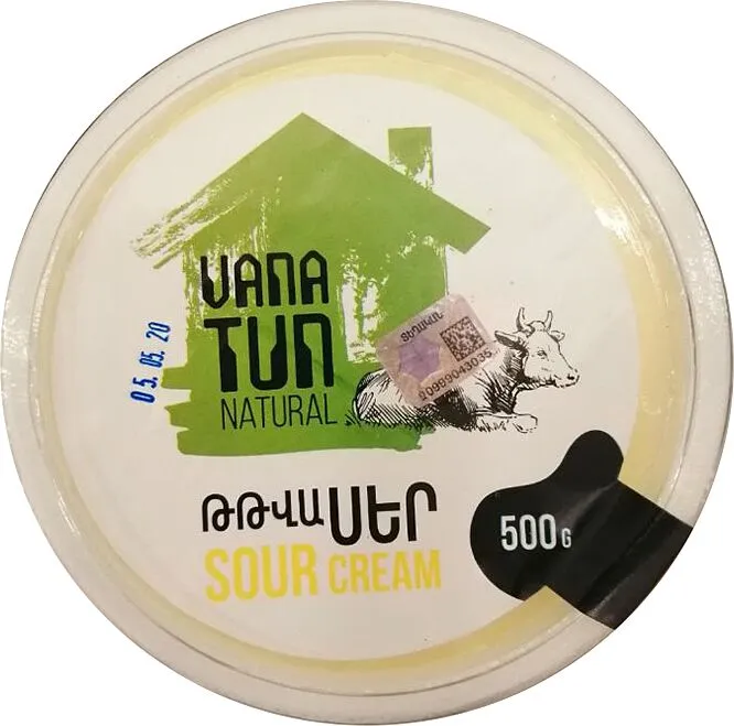Թթվասեր «Վանատուն» 500գ, յուղայնությունը` 20%