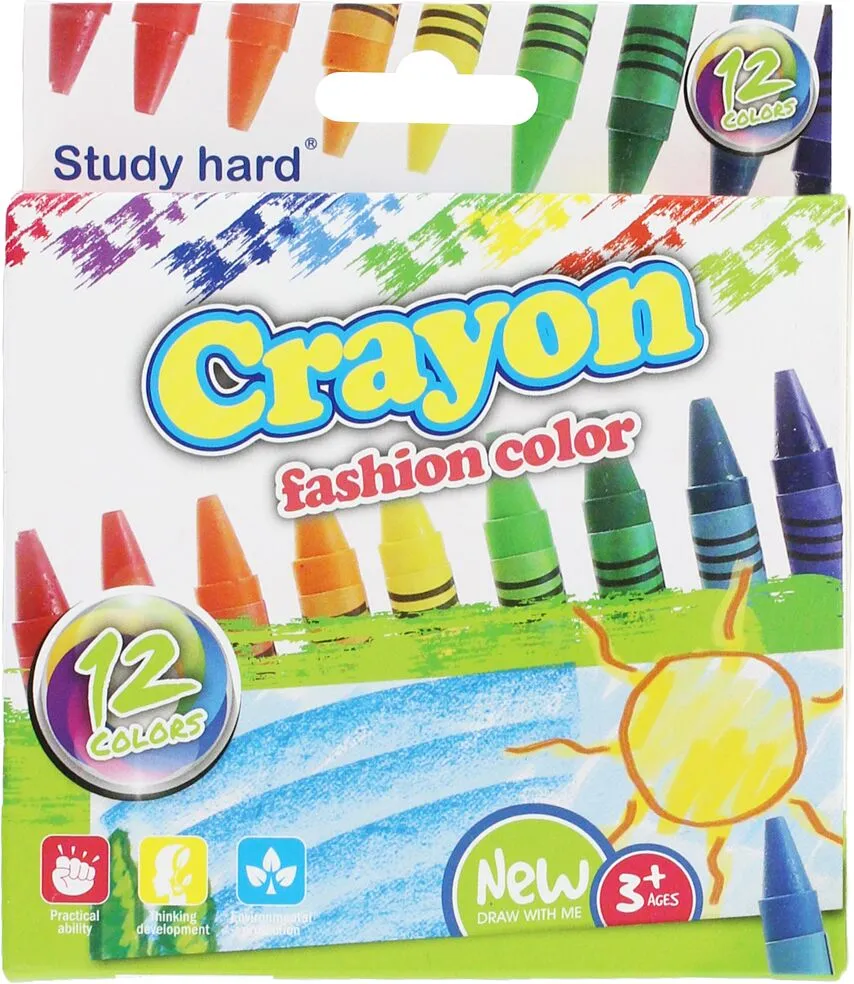 Յուղամատիտներ գունավոր «Crayon» 12 հատ