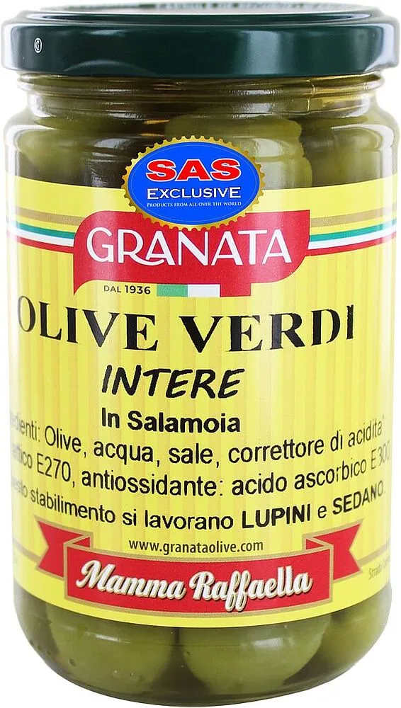 Ձիթապտուղ կանաչ կորիզով «Granata Verdi Intere» 160գ