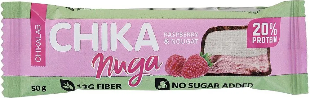 Բատոն սպիտակուցային «Chikalab Chika Raspberry & Nougat» 50գ
