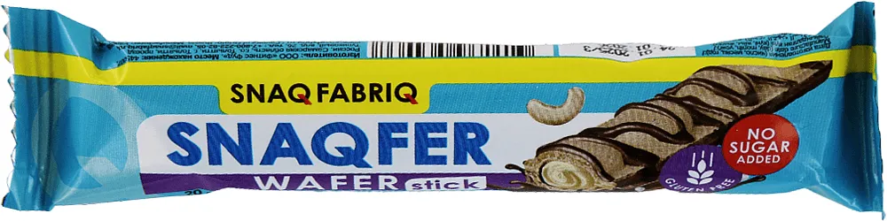 Վաֆլի կաթնային-ընկույզային մածուկով «Snaq Fabriq Sugar Free» 20գ