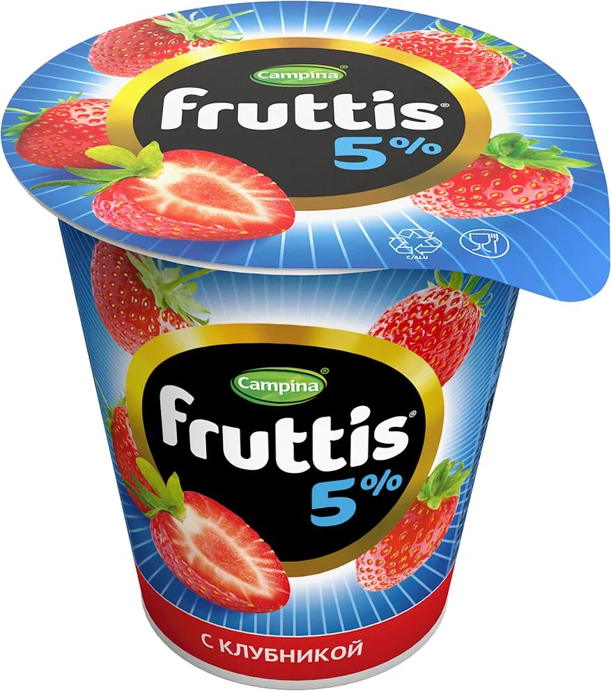 Յոգուրտային արտադրանք ելակով «Campina Fruttis» 290գ, յուղայնությունը` 5%