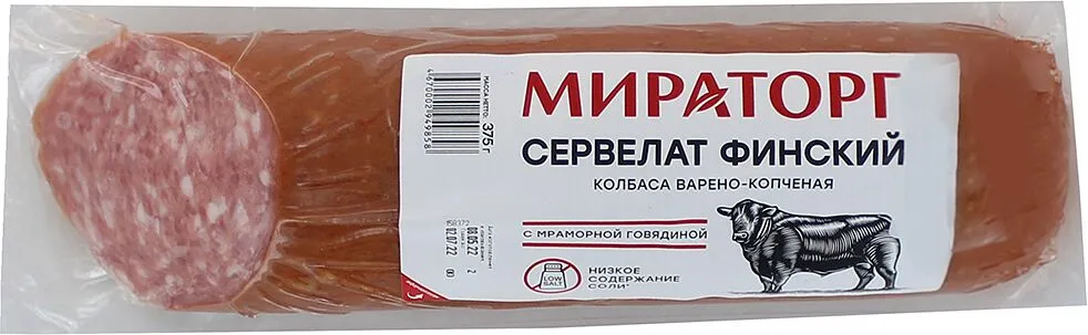 Երշիկ սերվելատ եփած ապխտած «Мираторг Финский» 375գ