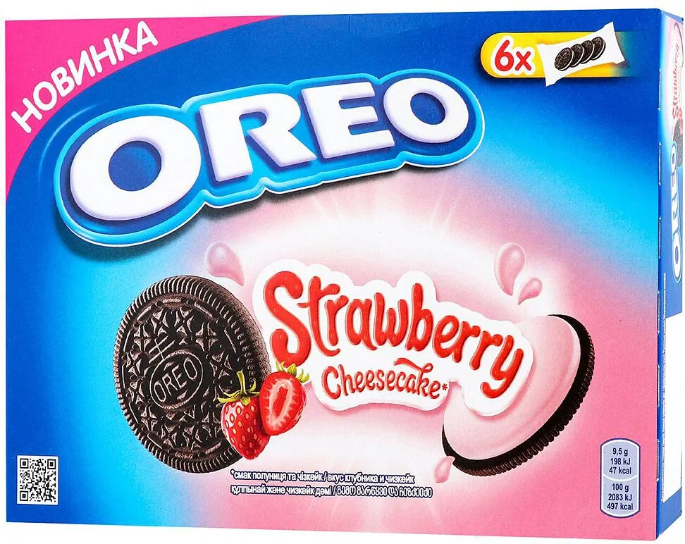 Թխվածքաբլիթ ելակի չիզքեյքի համով «Oreo Strawberry» 228գ