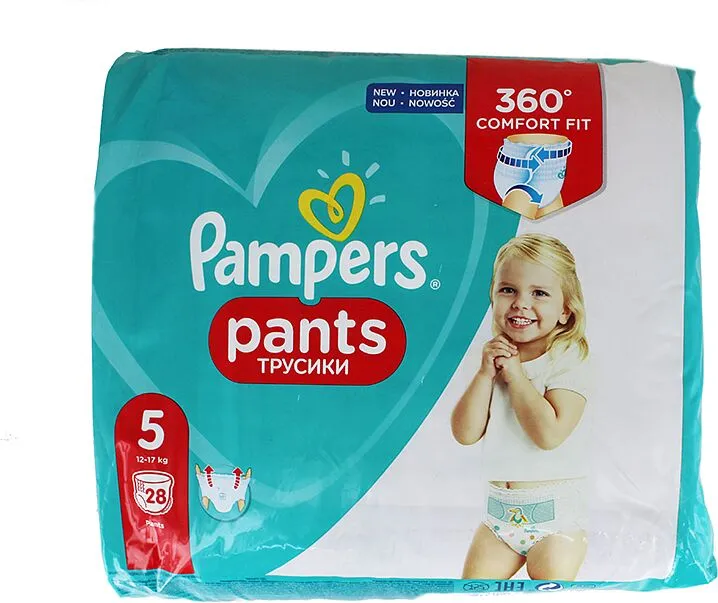 Վարտիք - տակդիրներ «Pampers N5» 12-17կգ, 28 հատ
