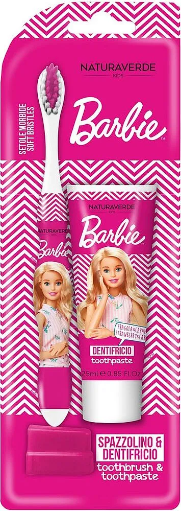 Ատամի մածուկ և խոզանակ մանկական «Naturaverde Barbie» 25մլ