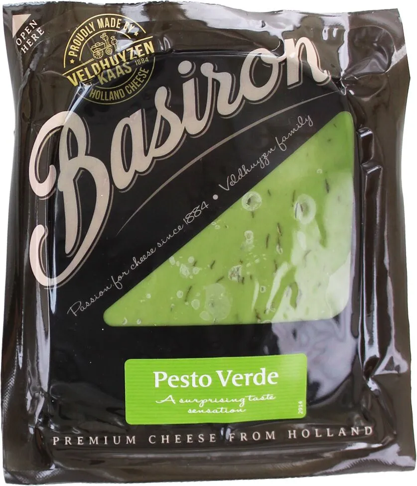 Պանիր գաուդա պեստոյով կտրատած «Veldhuyzen Kaas Basiron Pesto Verde» 200գ
