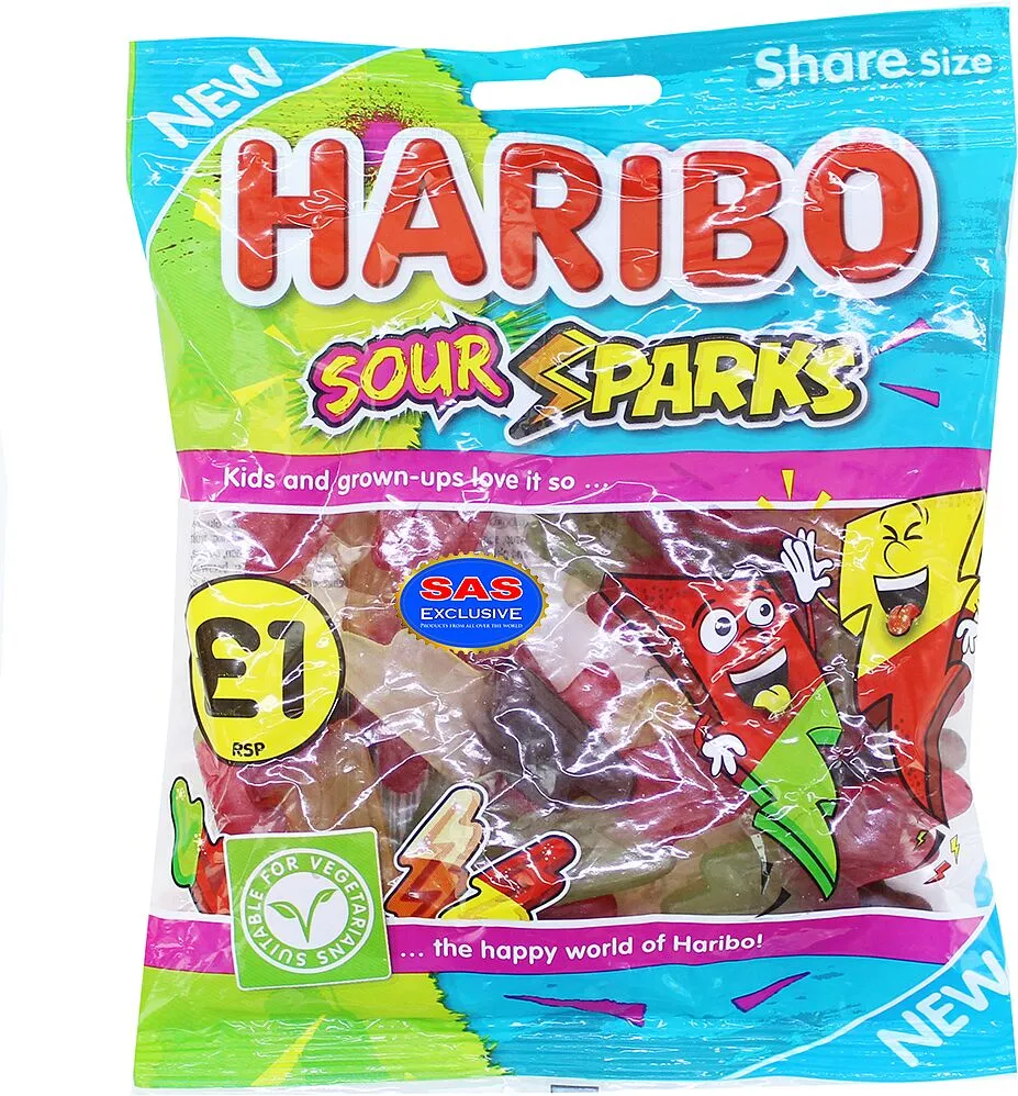 Դոնդողե կոնֆետներ «Haribo Sour Sparks» 160գ