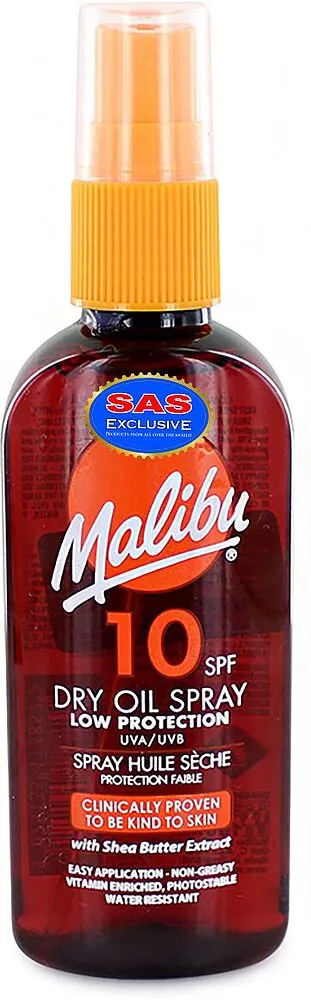 Արևապաշտպան յուղ-սփրեյ «Malibu Dry Oil Spray 10 SPF» 100մլ