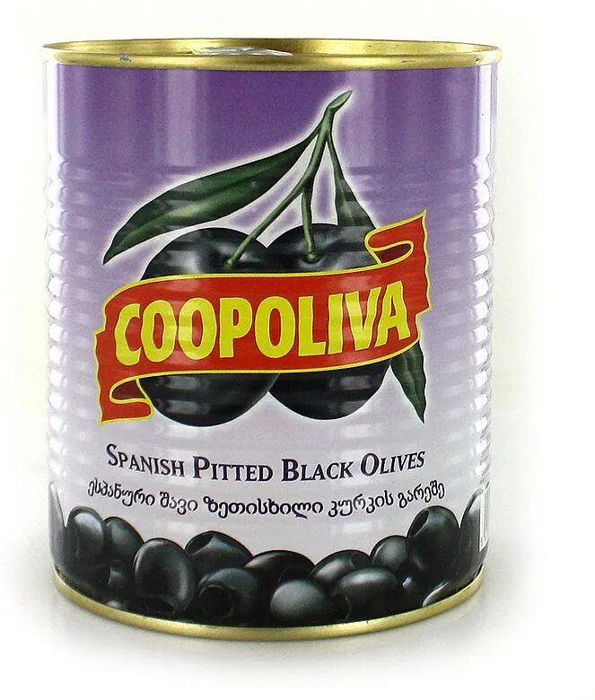 Ձիթապտուղ սև առանց կորիզ «Coopoliva» 850գ 