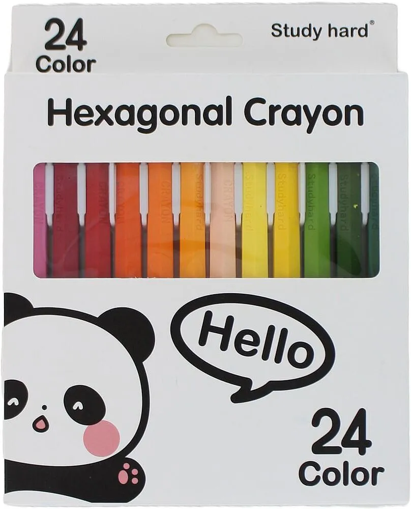 Յուղամատիտներ գունավոր «Hexagonal Crayon» 24 հատ