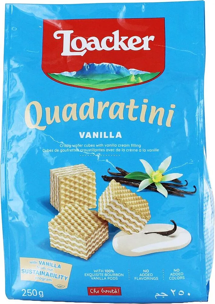 Վաֆլի վանիլային միջուկով «Loacker Quadratini» 250գ